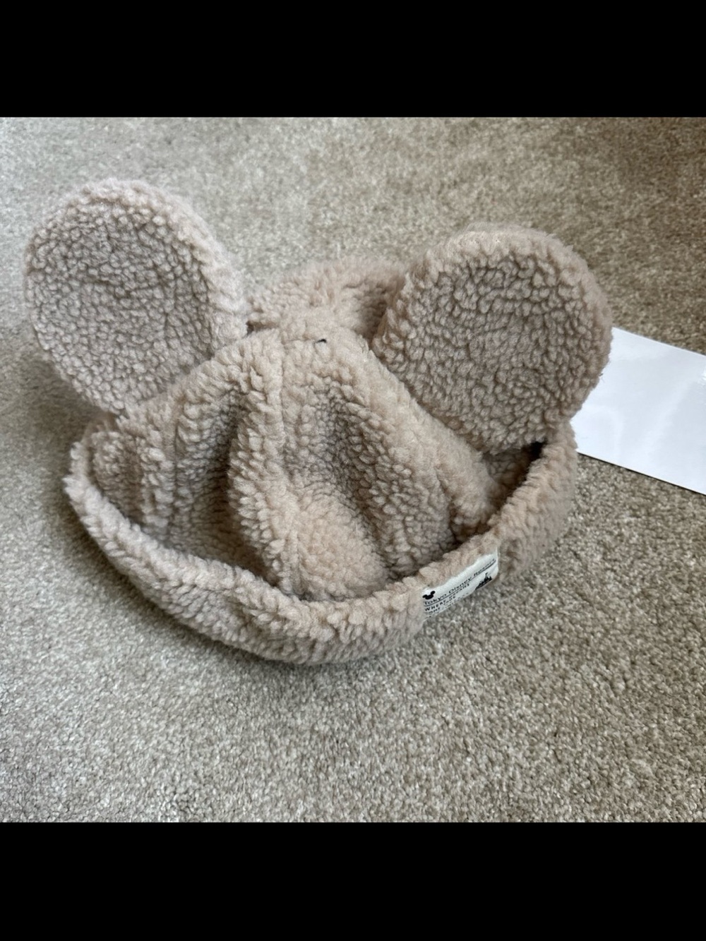 Disney Tokyo Plush Teddy Ear Hat - Beige
